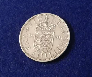 1959 Great Britain Shilling - Super Coin - English Crest - See PICS - Picture 1 of 2