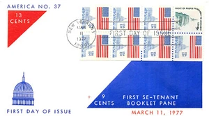 1623A 13c Flag over Capitol Booklet Pane of 7 on America cachet [73973] - Picture 1 of 1