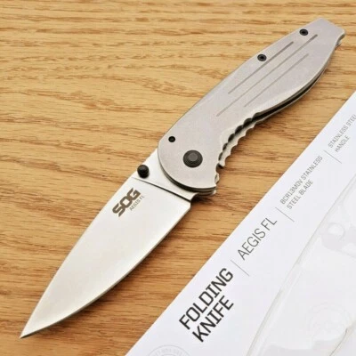 SOG Aegis Framelock Folding Knife 3.5" 8Cr13MoV Steel Blade Stainless Blade - Image 1 of 4