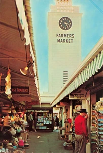 Postal Farmers Market Los Ángeles, California Bazaar Market 4x6 de colección - Imagen 1 de 2