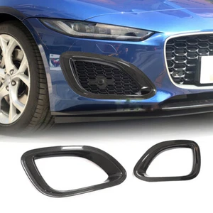 For Jaguar F-Type X152 Base 2021 Carbon Fiber Front Bumper Air Vent Cover Trims - Picture 1 of 12