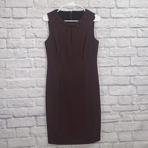 Vestido vaina de trabajo T Tahari negro borgoña para mujer talla 4 - Imagen 1 de 8