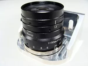 Kowa f=50mm/F1.4 LM50HC-SW C-Mount 50mm Fixed Lens W/ Mount 14.5° Horizontal - Picture 1 of 4