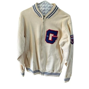 NFL New York Giants 1925 Vintage Nutmeg Mills Full Zip Cotton Jacket sz M - Picture 1 of 5