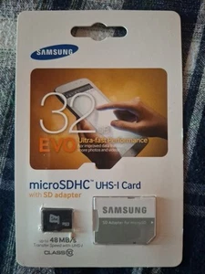 Samsung EVO 32GB Micro SDHC UHS-1 Card Memory Card w/SD Adapter ▪︎ Class 10 - Picture 1 of 2