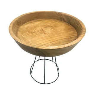 Erhöhte Teakholzschale | Design-Schale 20 cm Ø, modern und stilvoll erhöht - Bild 1 von 3