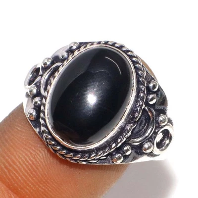 Hot Deal Black Onyx 925 Silver Plated Handmade Ring US 9.5 Gift Jewelry JW - Image 1 of 3