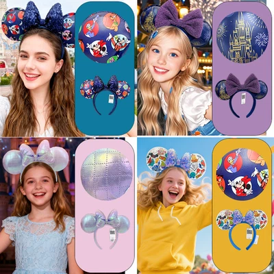 US stock .Disney 200+ Mickey Minnie Mouse Ears  Headband new Sequined Disneyland - Image 1 of 4
