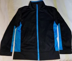 Athletic Works Kids Jogging Jacket, Medium/8, Black with Blue Trim - Picture 1 of 13