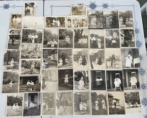 Antiguo lote de fotos de 1800 a principios de 1900 de 42 familias, bebés, niños, mujeres + hombres - Imagen 1 de 12