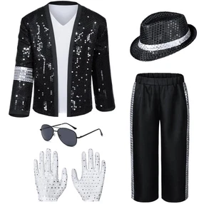 Costume Stella Danza Bambini per Ragazzi Anni 80 90 Pop Stage Cosplay Festa Halloween Ro... - Foto 1 di 7