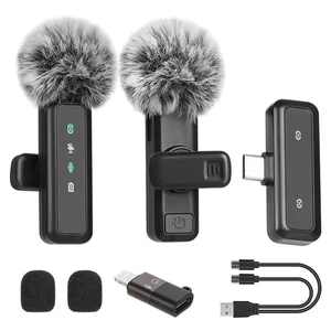 Wireless Lavalier Microphone for iPhone, Mini Mic with LED Display, Plug and ... - Picture 1 of 7
