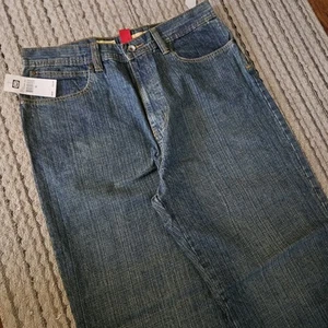 Vintage Y2k DEADSTOCK Ecko Unltd Embroidered Patchwork Baggy Jeans Size 34x32 - Picture 1 of 6