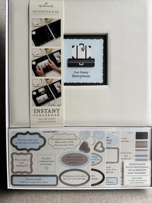 Álbum de recortes instantáneo Hallmark Happy Honeymoon con pegatinas adornadas NUEVO Foto 1 de 4