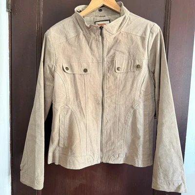 Y2K Vintage DOLLHOUSE | Chaqueta Estilo Moto Cuero Gamuza Tostado | Extra Grande Foto 1 de 4