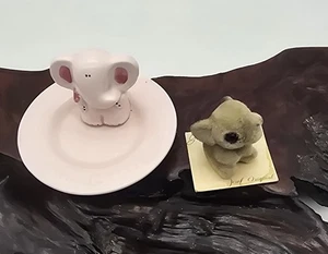 VTG Chewing Gum Guard Pink ELEPHANT dish Japan Papel & Josef Original Flocked - Picture 1 of 13
