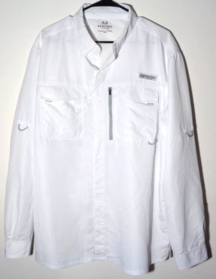 Men's White, Long Sleeve, Vented Fishing/Outdoor Shirt by Realtree in Size XL - Image 1 of 4