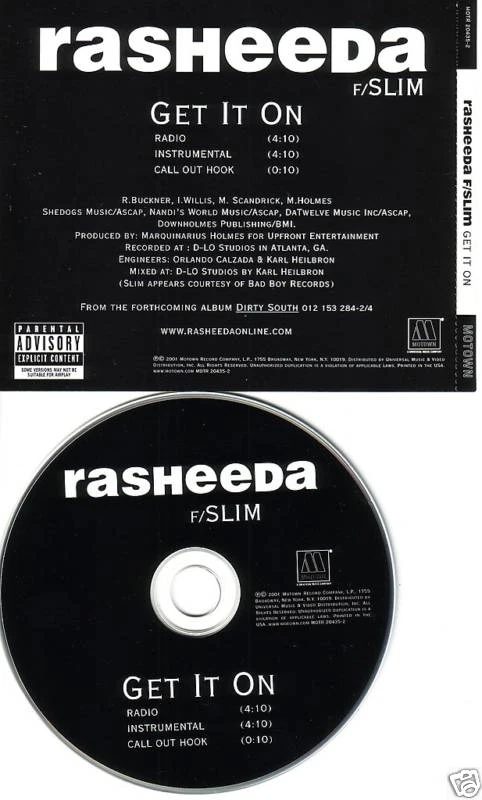 RASHEEDA Get it on INSTRUMENTAL & EDIT PROMO CD Single Foto 1 de 1