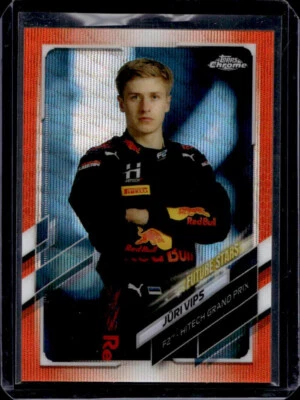 2021 Topps Chrome Formula 1 F1 Juri Vips Orange Wave Refractor 4/25 #69 - Image 1 of 2