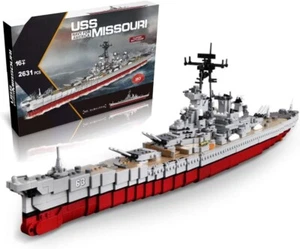 QXB WW2 USS Missouri BB-63 Nave da Battaglia Modello 33" 2631 Pz/Blocchi -80% Borse Sigillate - Foto 1 di 14