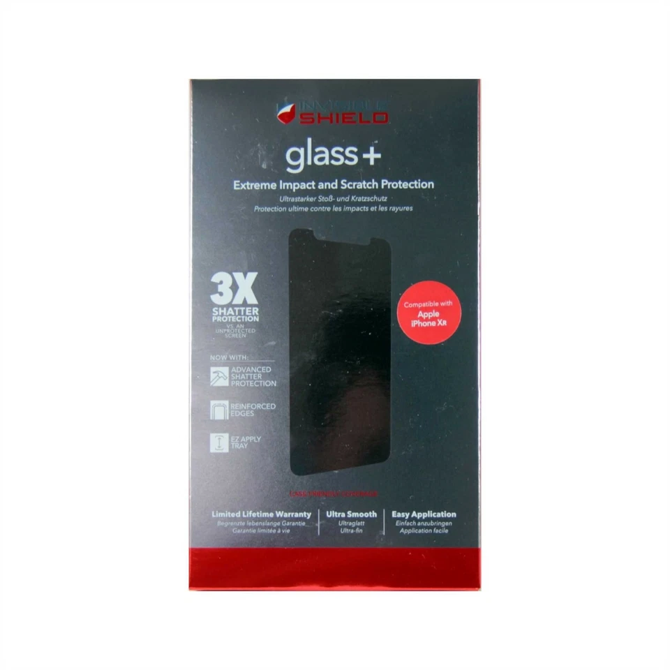 ZAGG SCREEN PROTECTOR FR IPHONE XR INVISIBLE SHIELD GLASS+ HD CLARITY 200102003 - Image 1 of 2