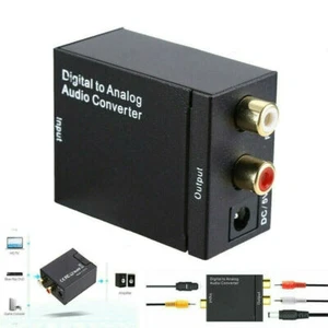 Optical Coaxial Toslink Digital to Analog Audio Converter Adapter RCA L/R - Picture 1 of 11