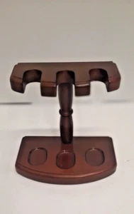 Abbey Cigar 3 Space Smoking Tobacco Pipe Stand Wooden Holder - Picture 1 of 4