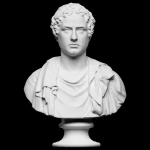 statua scultura busto george gordon byron arredamento arte classica 16cm resina - Foto 1 di 3