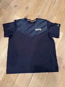 NFL Nike Seattle Seahawks Dri-Fit T-shirt Mens Team Apparel Size XXL Navy Locker - Picture 1 of 4