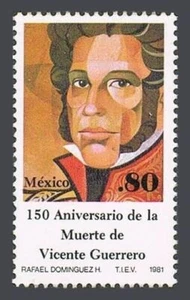 Mexico 1224 3 stamp, MNH. Michel 1737. Vicente Guerrero, statesman, 1981. - Picture 1 of 1