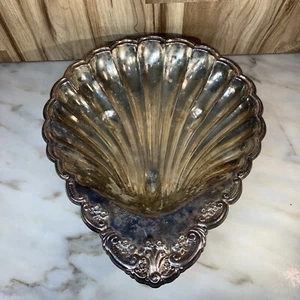 Vintage Sea Shell Decorative Silver Plate Dish - Picture 1 of 7