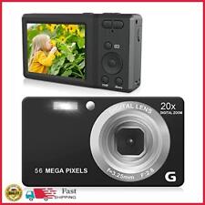 Auto Focus Camcorder 2.7 Inch LCD Compact Camera 4K 56MP 20x Zoom (Black)