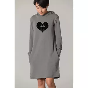 NEW Womens Lace Meh Oversized Fleece Hoodie Sweater Dress PJ Size XL Gray / Grey - Picture 1 of 8