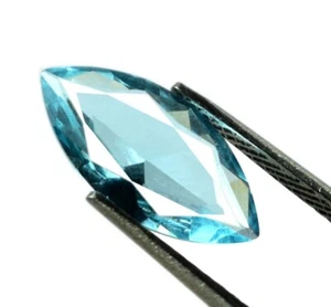 Neu Bestand 1,70 ct Marquise Schweizer Blautopas Edelstein natürlich zertifiziert DC39 - Bild 1 von 10