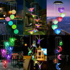 Hanging Hummingbird Lights LED Outdoor RGB Wind Chimes Solar Powered Lamp Garden