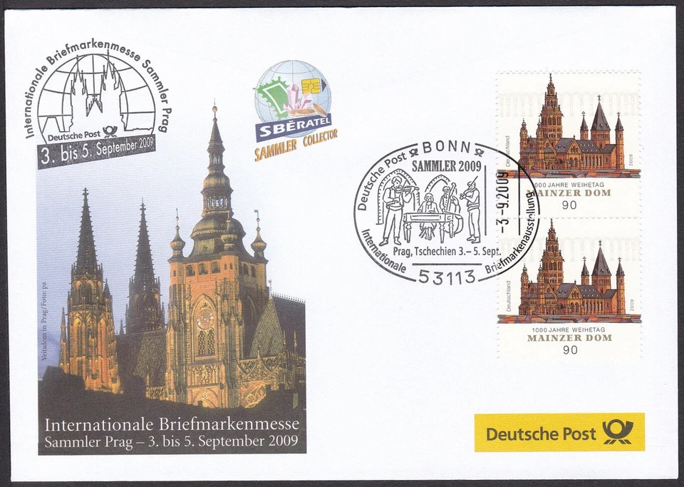 PEX0013 Intl. Stamp Exhibit. Germany Cover, Sberatel Sammler 2009, Prague - Image 1 of 1