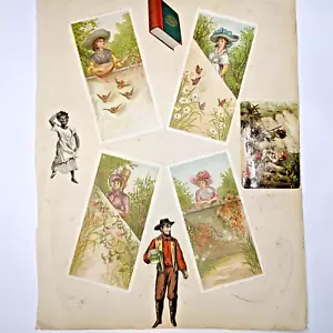 x17 c1880s Syracuse NY Tarjetas comerciales Álbum de recortes Página Publicidad Niñas victorianas 3X - Imagen 1 de 15