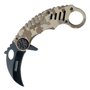 Tac Froce TF-620DM Spring Assist Folding Knife - Yellow Camo Karambit Tactical - Picture 1 of 4
