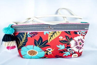 SPARTINA 449 Multicolor Floral Tassel Vintage Women Rectangle Tot Handbag - Image 1 of 4