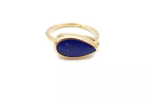 14k Yellow Gold Lapis Lazuli Ring Size 6.25 - Picture 1 of 10