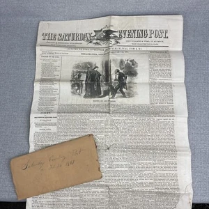 Periódico Correo Sábado Noche 1861 Antiguo Original 23 de febrero de 1861 - Imagen 1 de 9