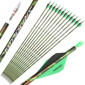 30" Pure Carbon Arrow Spine340 ID6.2mm Camo RecurveBow Compoundbow Shoot Hunting - Picture 1 of 21