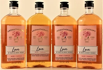 CANTIDAD 4 - Bath & Body Works LOVE - ROSA VAINILLA Body Wash espuma baño ducha 10 oz Foto 1 de 2