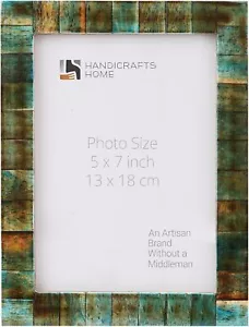 Handicraft Homes Handmade 5x7 Picture Frames Chic Boho Wall Décor - Verdigris - Picture 1 of 7