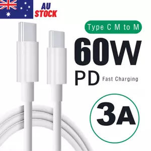 Type C to Type C Cable USB C Cable QC3.0 60W PD Quick Charge Data Fast Charging - Picture 1 of 8