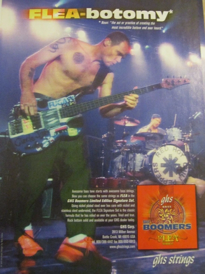 Red Hot Chili Peppers, Flea, GHS Strings, Full Page Promotional Ad - Image 1 of 1