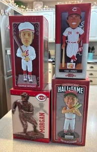 Lote de 4 cabezas bobble de los Rojos de Cincinnati George Wright Morgan Pérez Kluszewski - Imagen 1 de 1