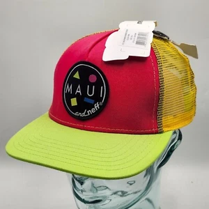 Maui And Sons Neff Mesh Trucker Snapback Hat Neon Pink Yellow Green - Picture 1 of 11