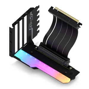 EZDIY-FAB Vertical GPU Mount PCIE 4.0 Riser Cable, ARGB Module, BLACK YIHPI344-2 - Photo 1/4