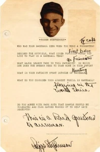 RIGGS STEPHENSON - QUESTIONNAIRE SIGNED - Picture 1 of 1